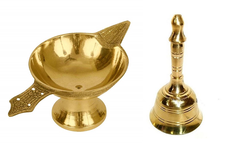 Laxmi Diya & Round Head Bell